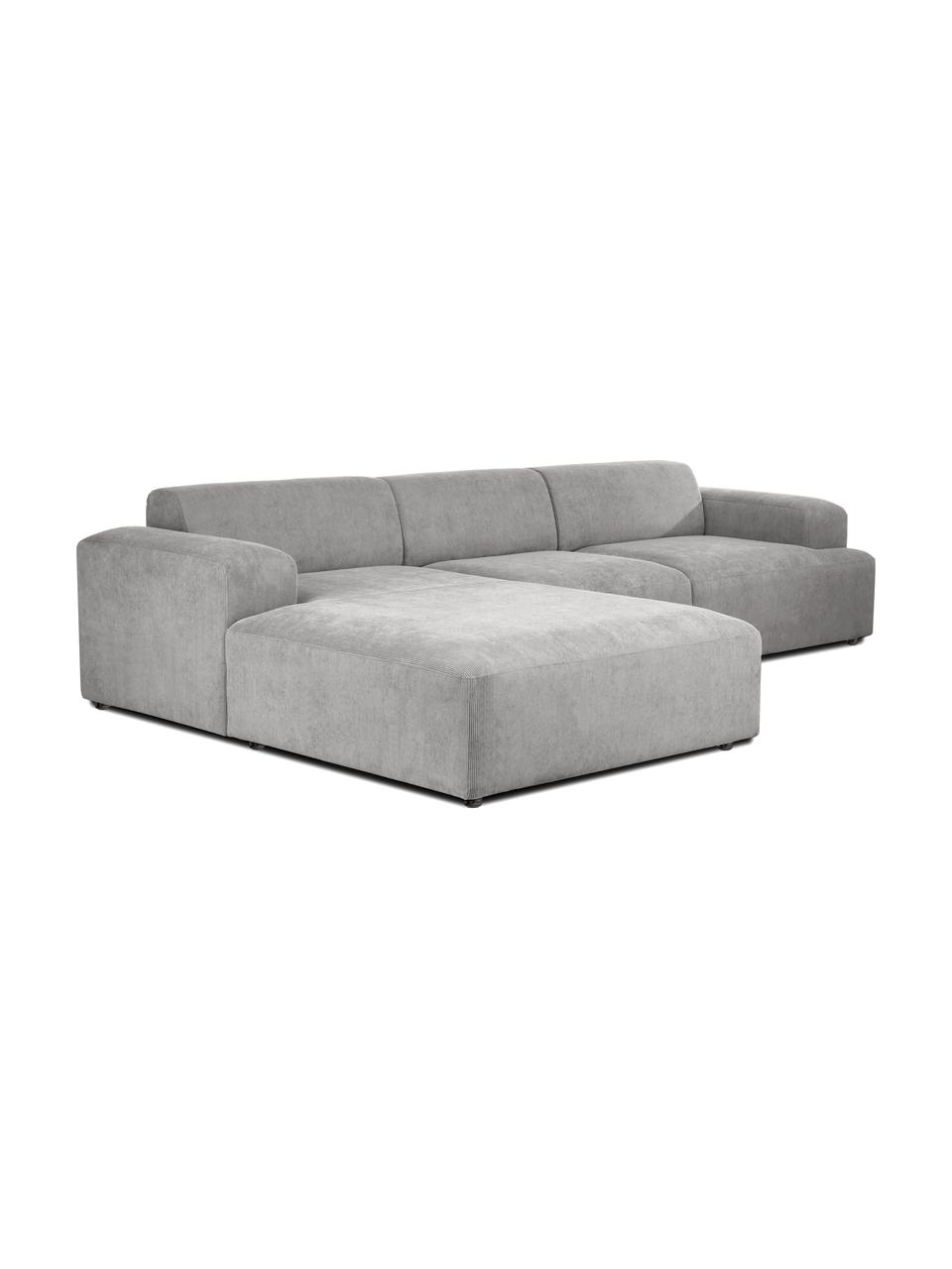 Menčestrová rohová pohovka Melva (4-miestna), Menčestrová sivá, Š 319 x H 196 cm, ľavé rohové prevedenie