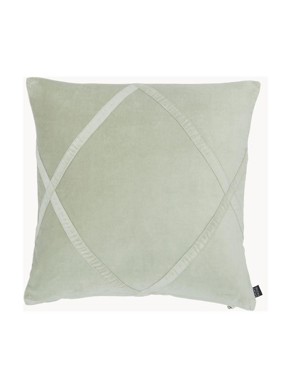 Housse de coussin 50x50 velours Malva, Vert sauge, larg. 50 x long. 50 cm