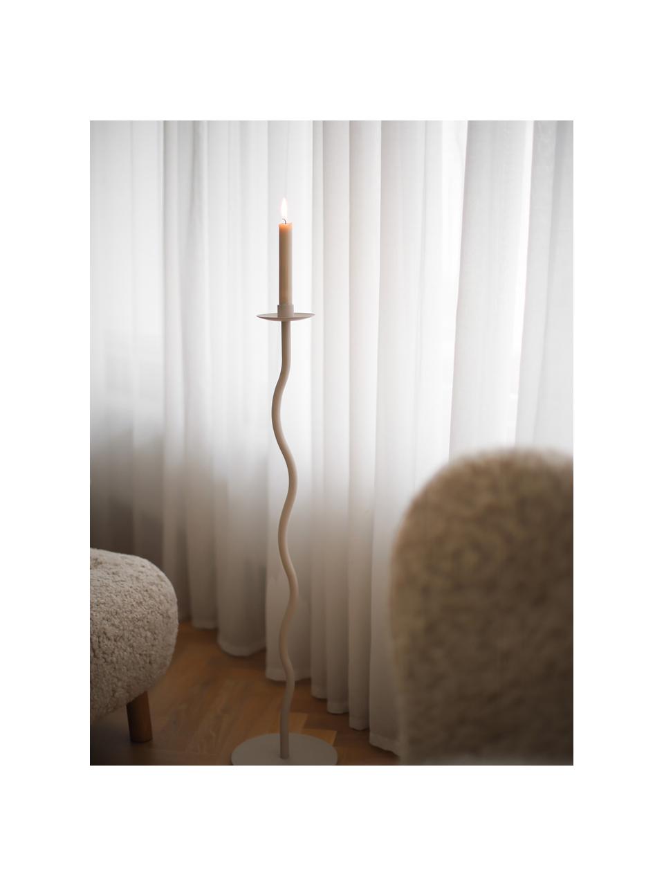 Portavelas de suelo Curved, 86 cm, Acero inoxidable con pintura en polvo, Beige claro, Ø 24 x Al 86 cm