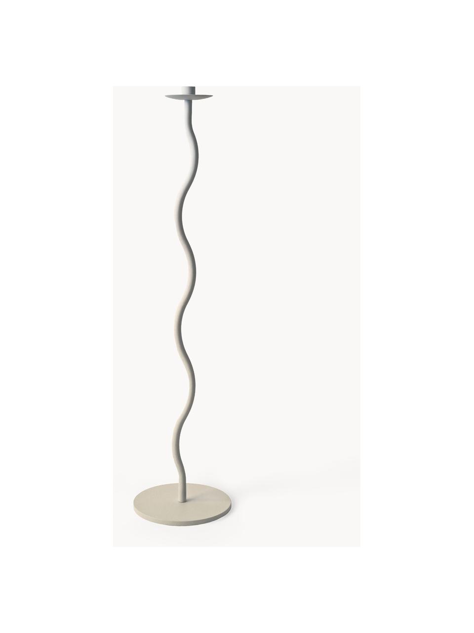 Portavelas de suelo Curved, 86 cm, Acero inoxidable con pintura en polvo, Beige claro, Ø 24 x Al 86 cm