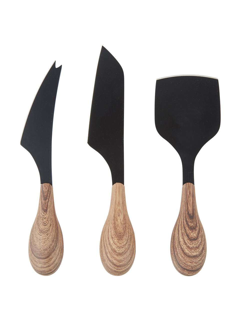 Set de cuchillos para queso Matt, 3 uds., Acero inoxidable recubierto cepillado

La cubertería está hecha de acero inoxidable. Por tanto, es duradera, inoxidable y resistente a las bacterias, Negro, beige, Set de diferentes tamaños