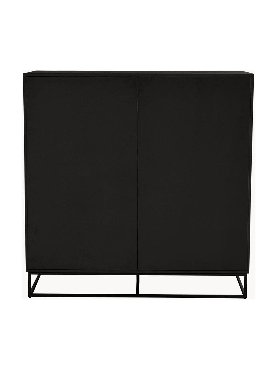 Credenza alta Lyckeby, Piedini: metallo rivestito, Legno, laccato nero, Larg. 120 x Alt. 120 cm