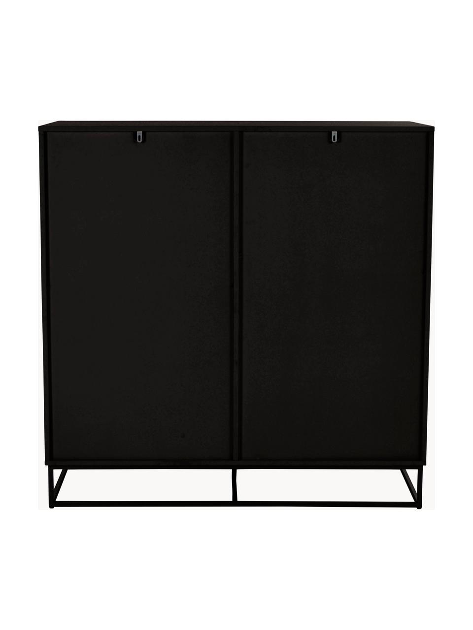 Credenza alta Lyckeby, Piedini: metallo rivestito, Legno, laccato nero, Larg. 120 x Alt. 120 cm