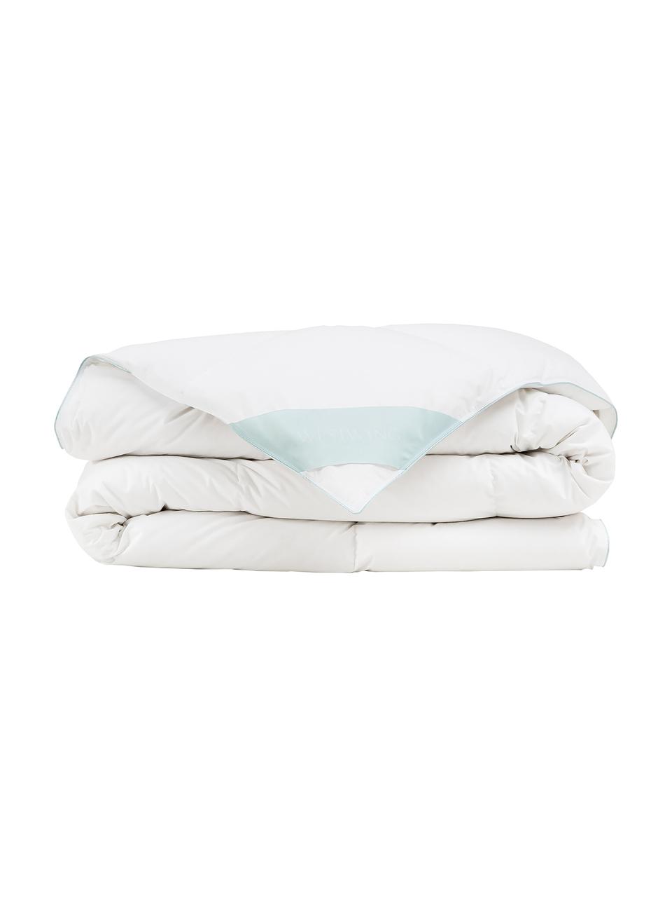 Piumino normale a cassettoni in piuma d'oca pura Premium, Rivestimento: 100% cotone, pregiata cop, Bianco, Larg. 135 x Lung. 200 cm