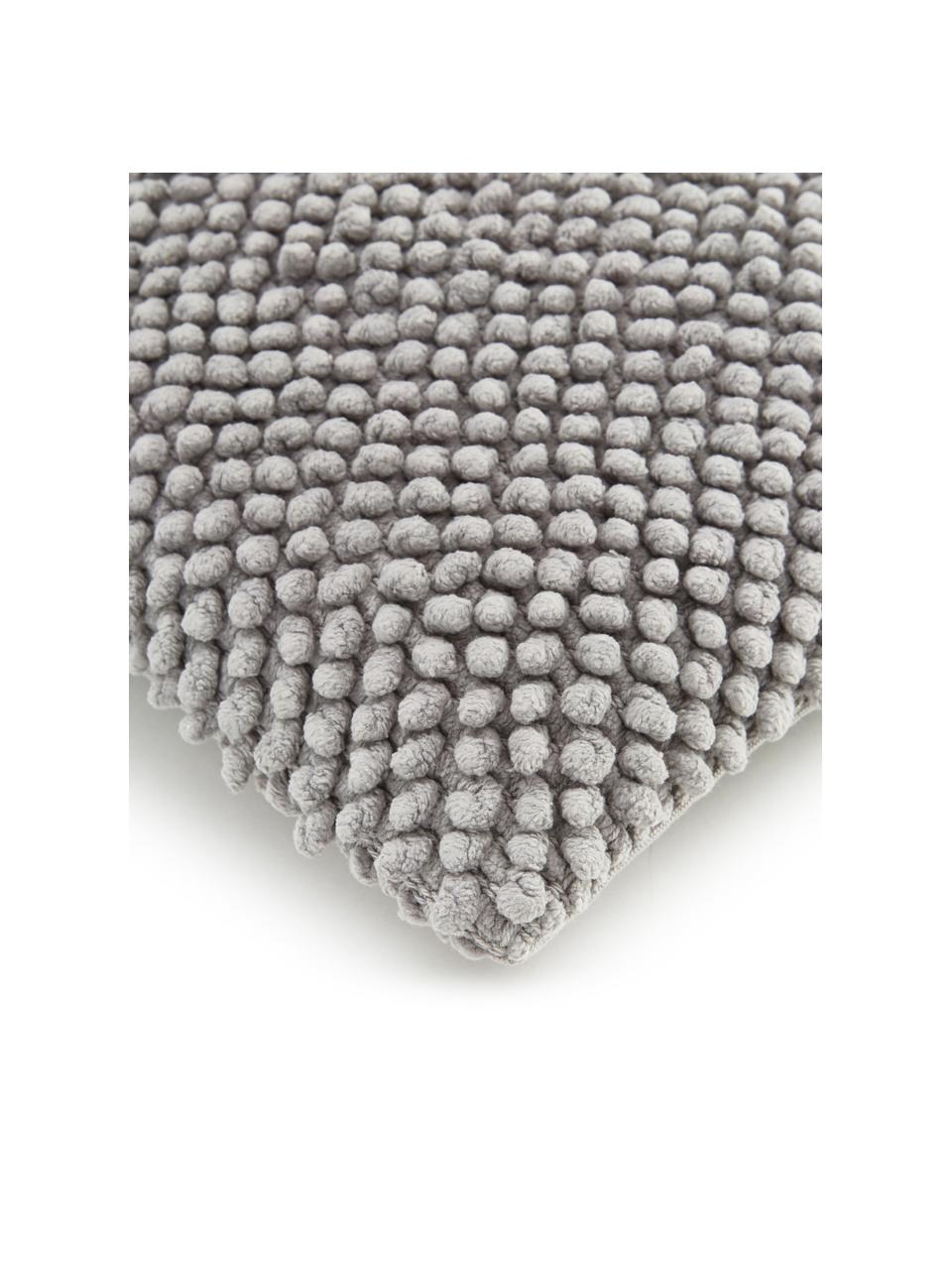 Kussenhoes Indi met gestructureerd oppervlak in grijs, 100% katoen, Lichtgrijs, 30 x 50 cm