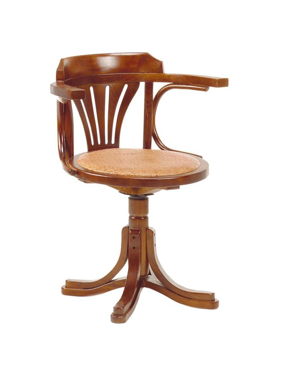 Silla giratoria Ratastar, Madera de roble, ratán, Marrón, An 62 x Al 76 cm