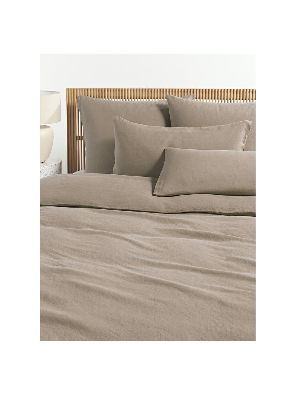 Gewaschener Leinen-Bettdeckenbezug Airy, Beige, B 200 x L 200 cm