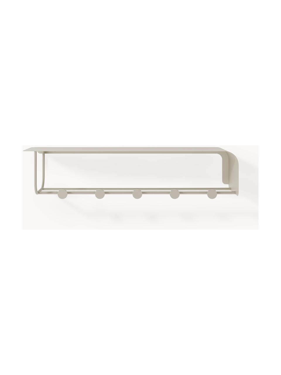 Perchero de pared de metal Nash, Metal con pintura en polvo, Beige claro, An 82 x Al 17 cm