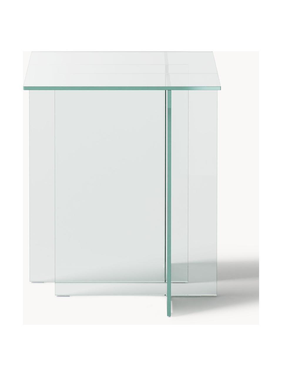Glazen bijzettafel Anouk, Glas, Transparant, B 42 x H 50 cm