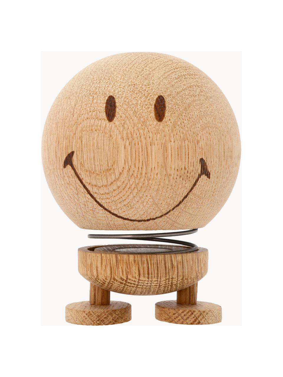 Decoratief object Hoptimist Smiley van eikenhout, Eikenhout, Glimlachend, Ø 8 x H 10 cm