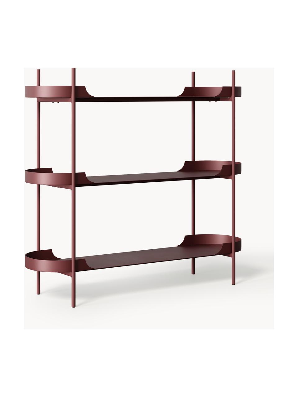 Scaffale in metallo Taru, Metallo verniciato a polvere, Rosso vino opaco, Larg. 120 x Alt. 104 cm