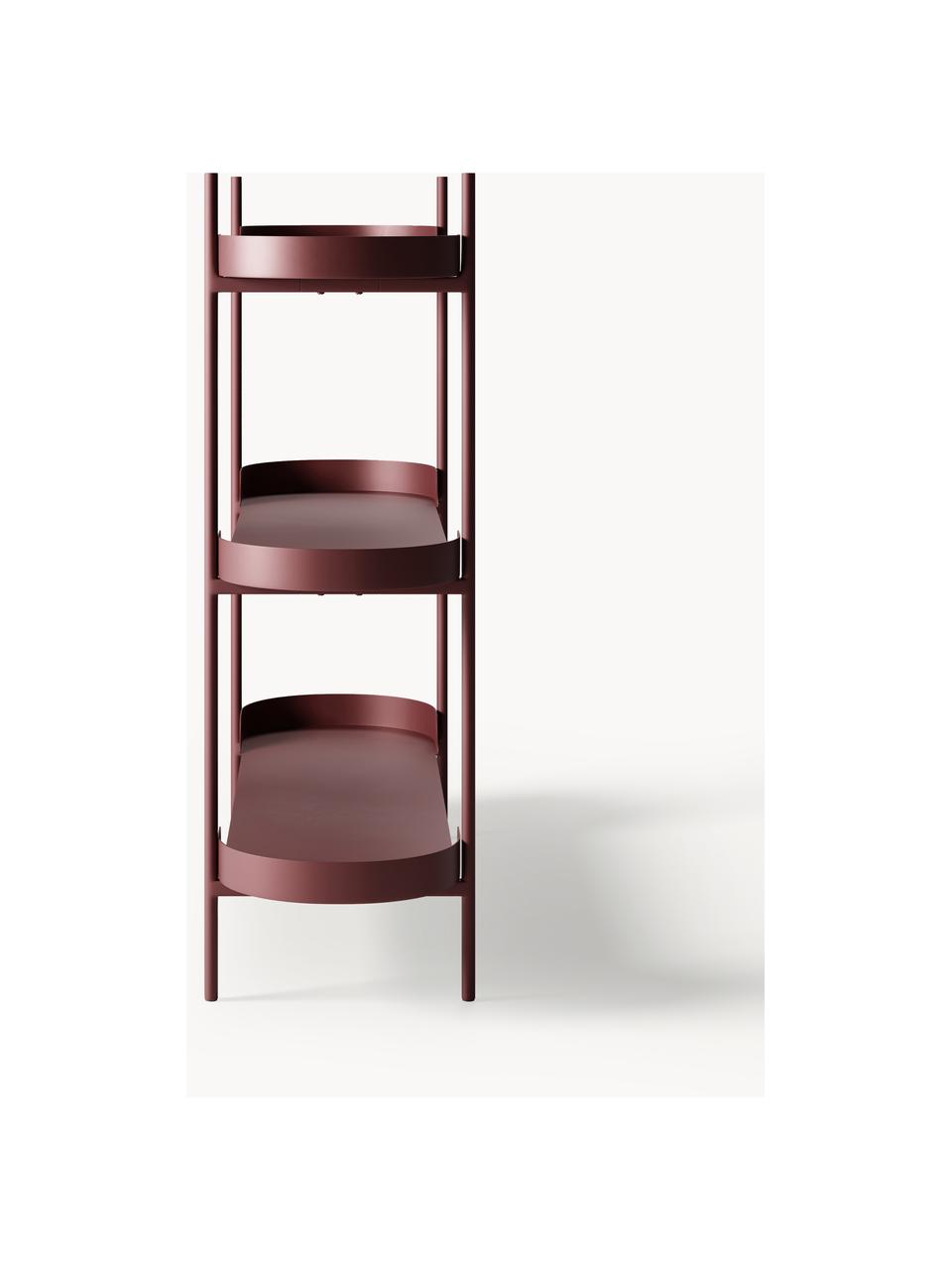 Scaffale in metallo Taru, Metallo verniciato a polvere, Rosso vino opaco, Larg. 120 x Alt. 104 cm