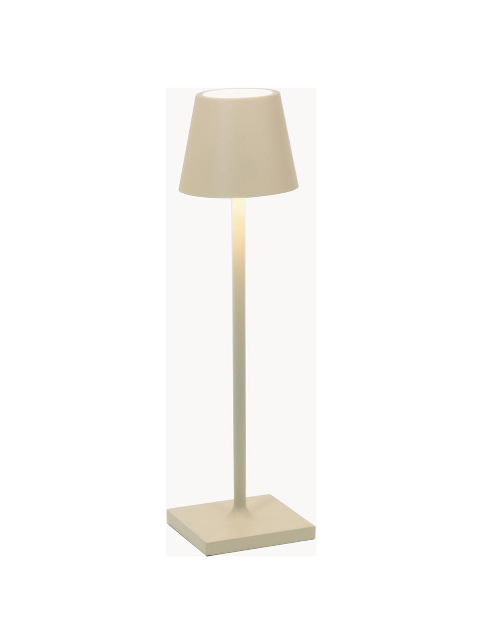 Lampe à poser LED mobile Poldina, intensité lumineuse variable, Beige clair, mat, Ø 11 x haut. 38 cm