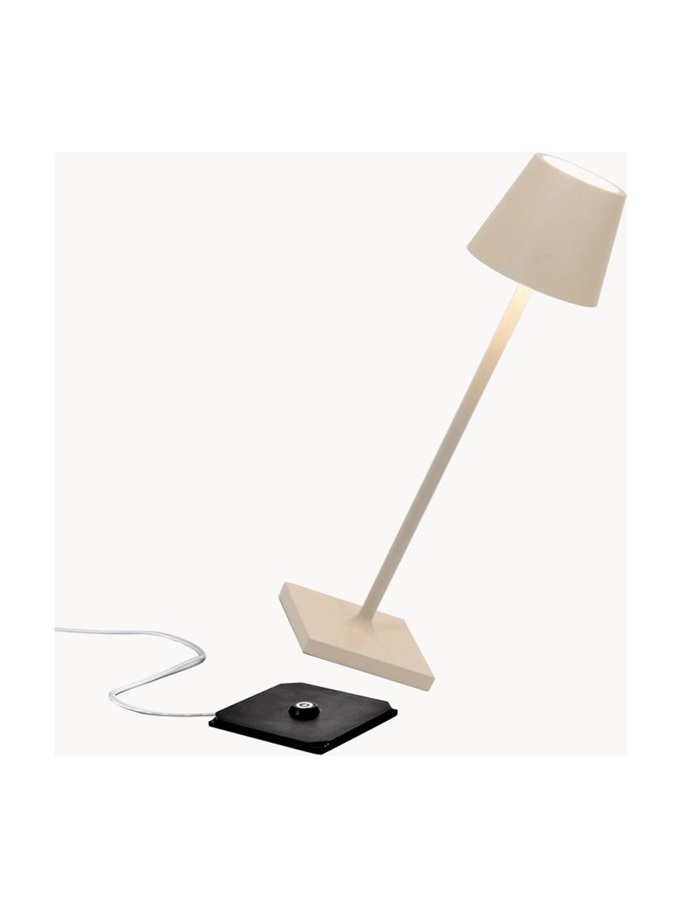 Lampe à poser LED mobile Poldina, intensité lumineuse variable, Beige clair, mat, Ø 11 x haut. 38 cm