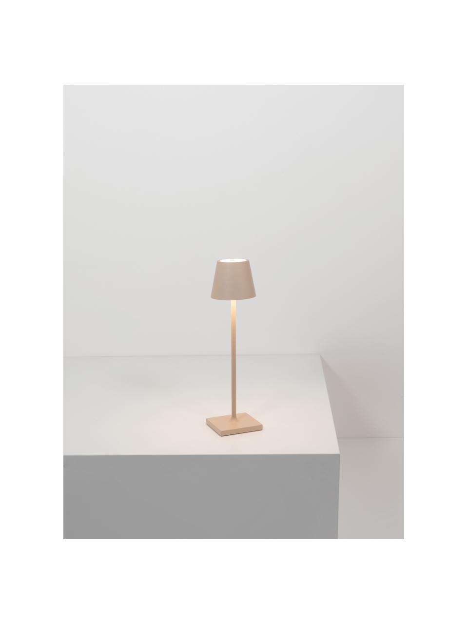 Lampe à poser LED mobile Poldina, intensité lumineuse variable, Beige clair, mat, Ø 11 x haut. 38 cm