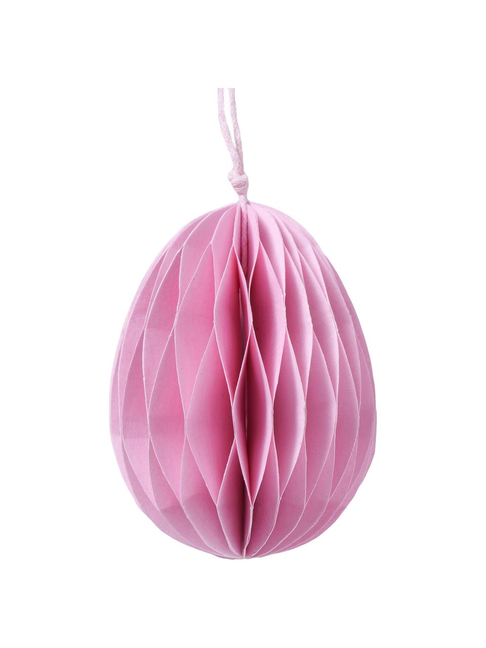 Œufs de Pâques à suspendre faits main Tonya, 3 élém., Papier recyclé, Rose, violet, lie de vin, Ø 6 x haut. 8 cm