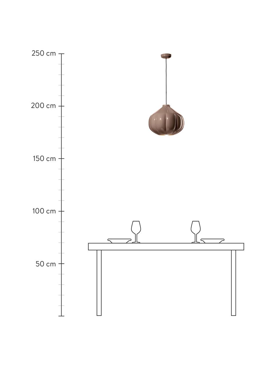 Ručně vyrobený závěsné svítidlo Afoxe, Nugátová, Ø 34 cm, V 30 cm