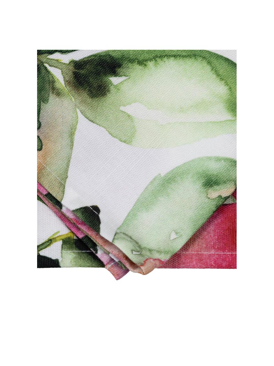 Camino de mesa Floreale, 100% algodón, Blanco, multicolor, An 50 x L 160 cm