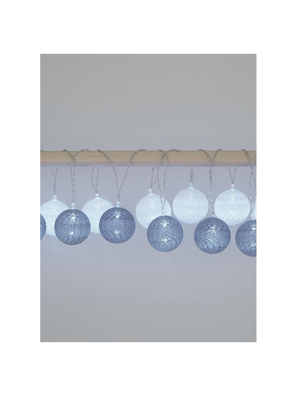 Guirnalda de luces LED Bellin, 320 cm, Linternas: algodón, Cable: plástico, Gris, blanco, L 320 cm