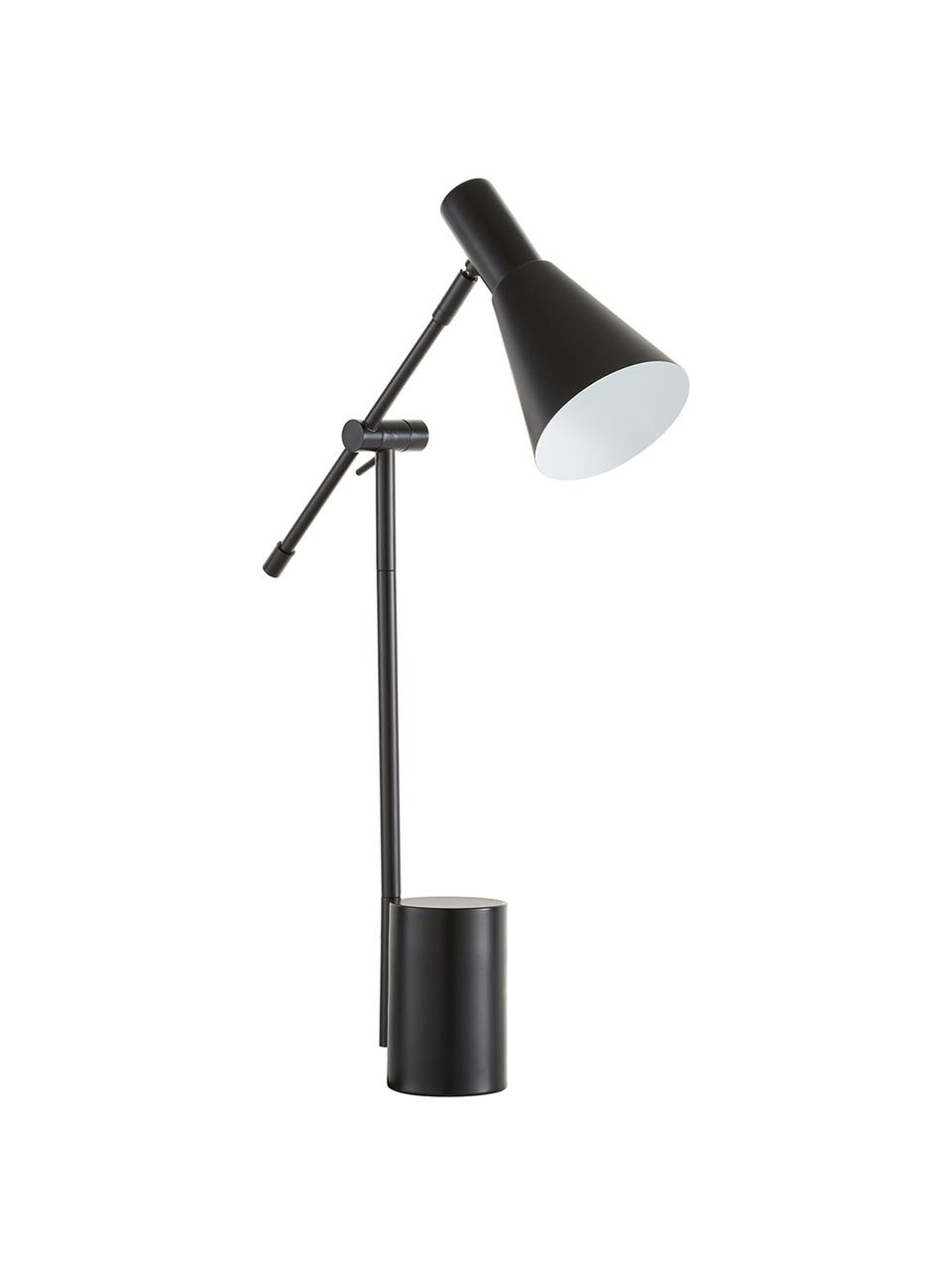 Grande lampe de bureau en métal noir Sia, Noir, larg. 13 x haut. 63 cm