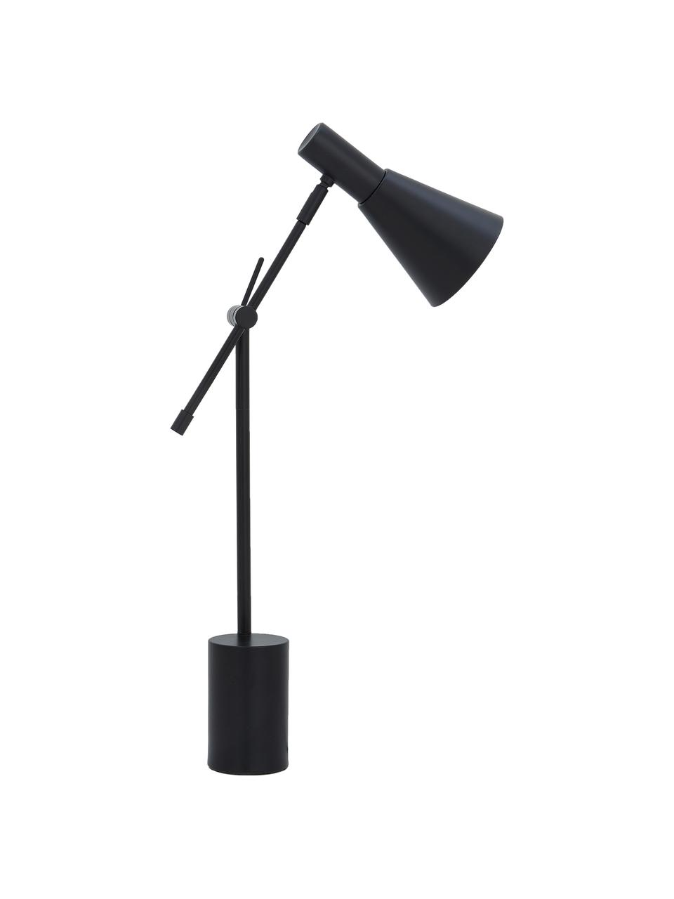 Grote bureaulamp Sia van metaal, Lampenkap: gepoedercoat metaal, Lampvoet: gepoedercoat metaal, Zwart, B 13 x H 63 cm