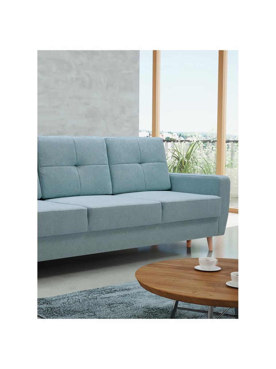Sofa z funkcją spania i miejscem do przechowywania Bueno (3-osobowa), Tapicerka: 100% poliester, Niebieski, S 231 x G 92 cm