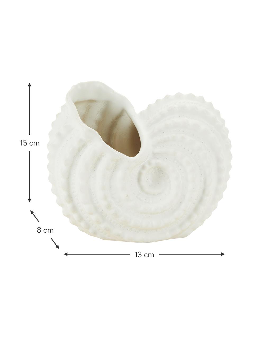Objet décoratif grès cérame blanc Snail, Grès cérame, Blanc, larg. 13 x haut. 15 cm