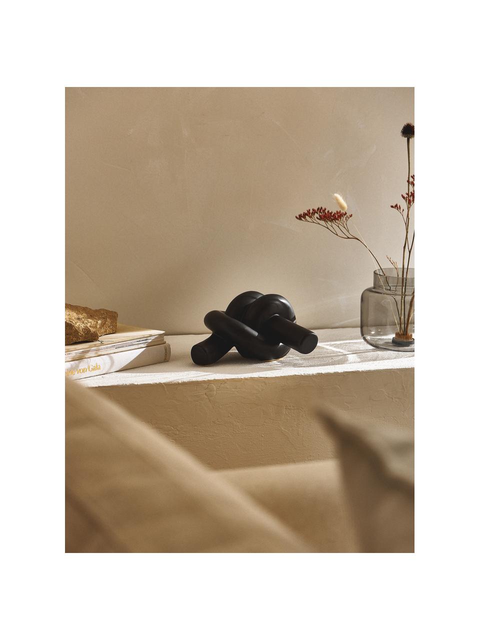 Objet décoratif artisanal Nodo, Grès cérame, Noir, larg. 23 x haut. 12 cm