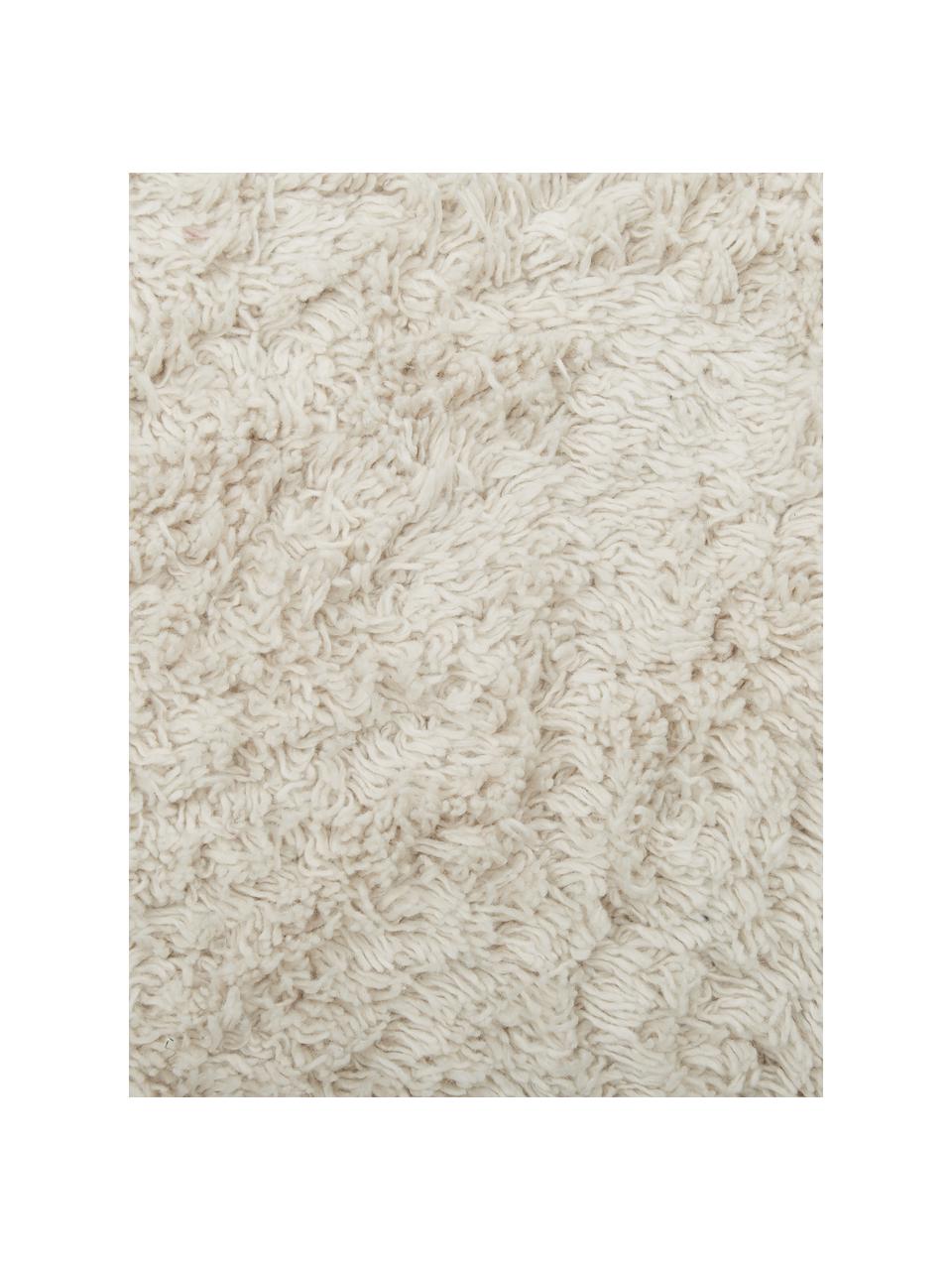 Tapis rond en coton tufté main Daya, Blanc crème, Ø 150 cm (taille M)