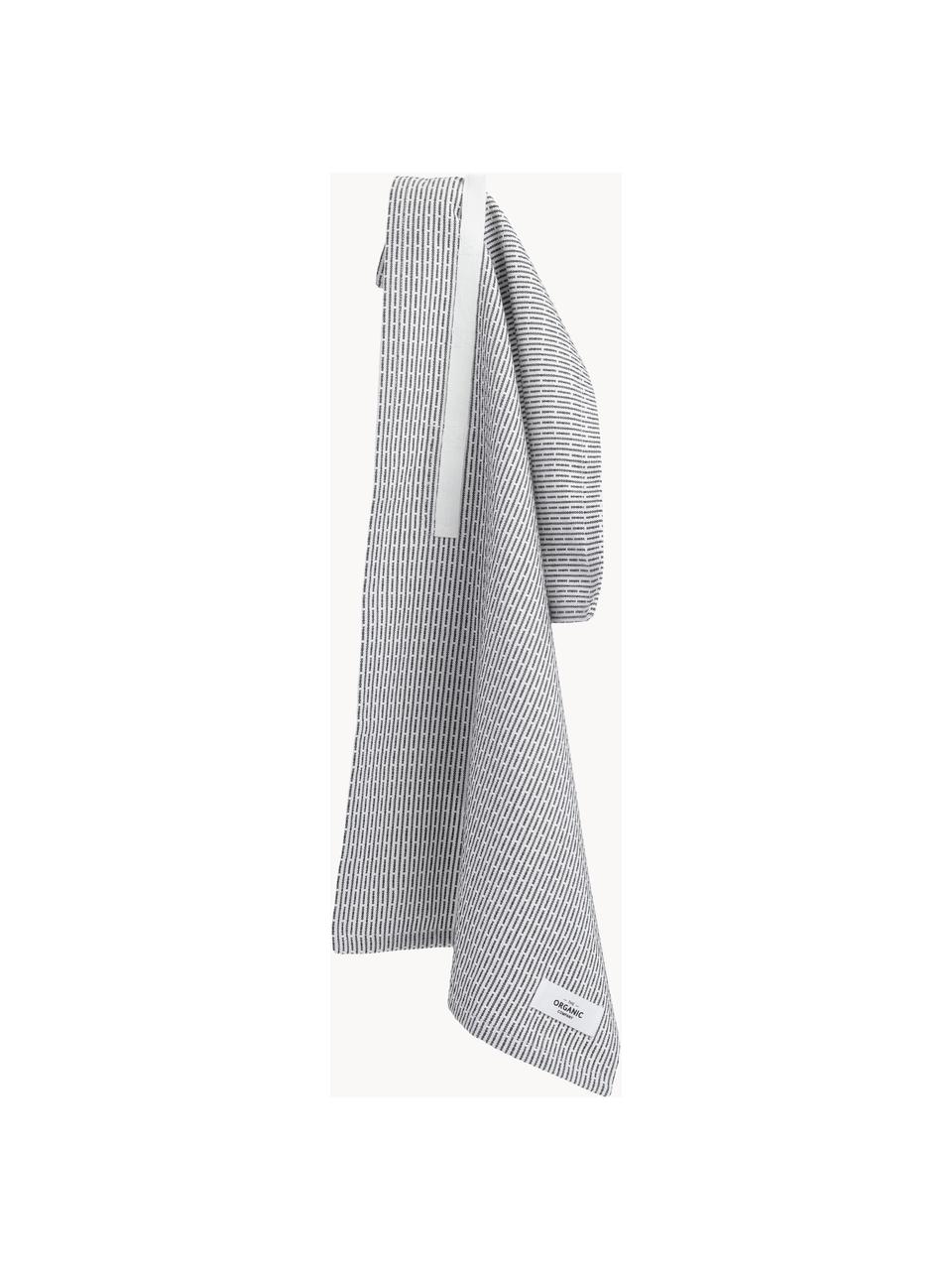 Paño de cocina Lupin, 100% algodón ecológico con certificado GOTS, Blanco, gris antracita, An 35 x L 60 cm