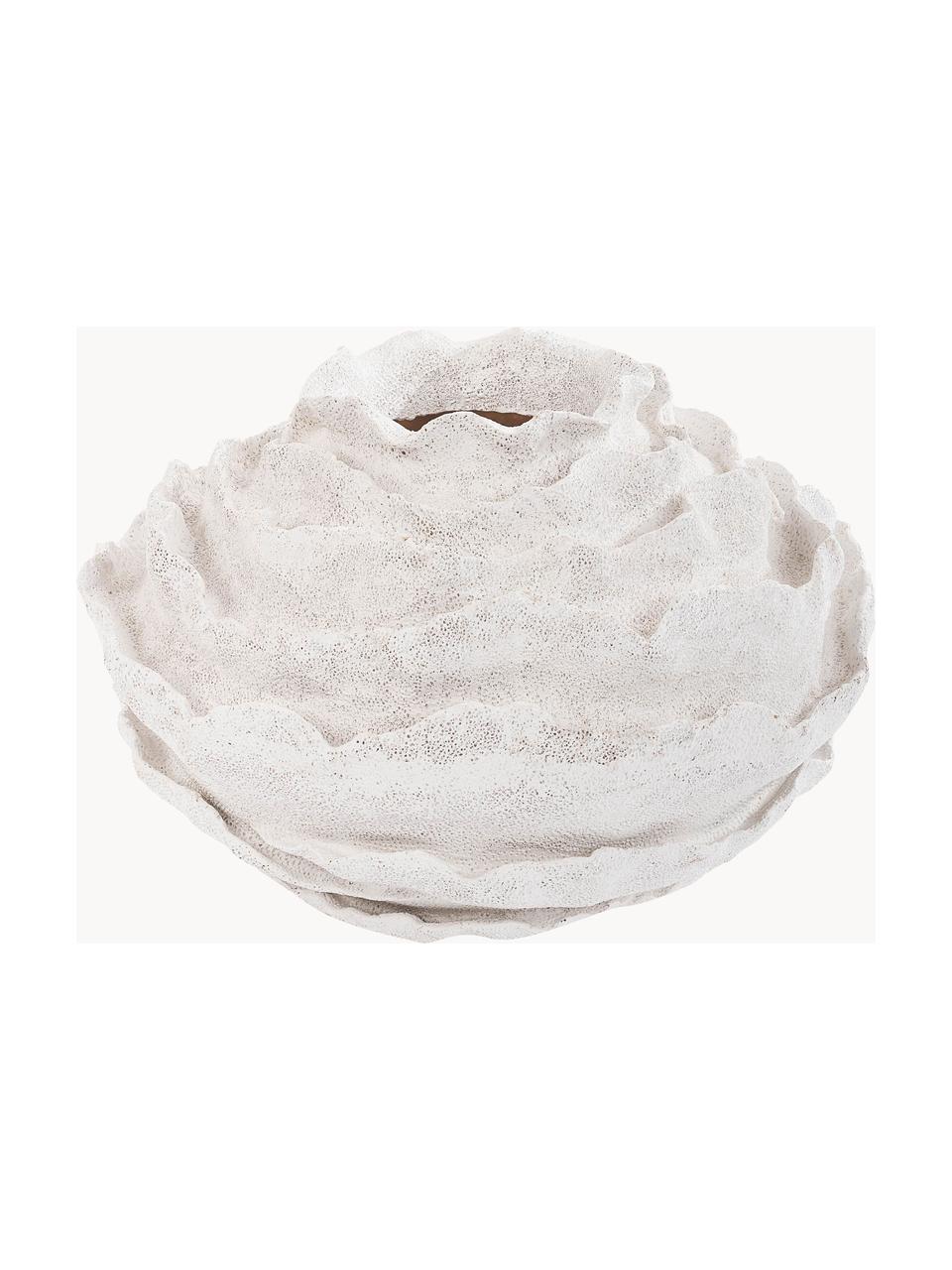 Große Design-Vase Pavo, H 40 cm, Polyresin, Off White mit Sand-Finish, Ø 58 x H 40 cm