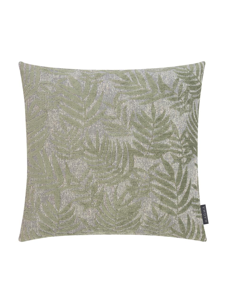 Kussenhoes Palma met varenblad motief, Weeftechniek: jacquard, Groen, 40 x 40 cm