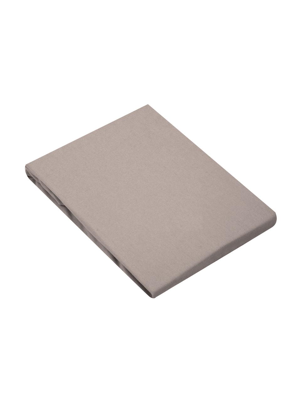 Prześcieradło z gumką z flaneli Biba, Taupe, S 180 x D 200 cm