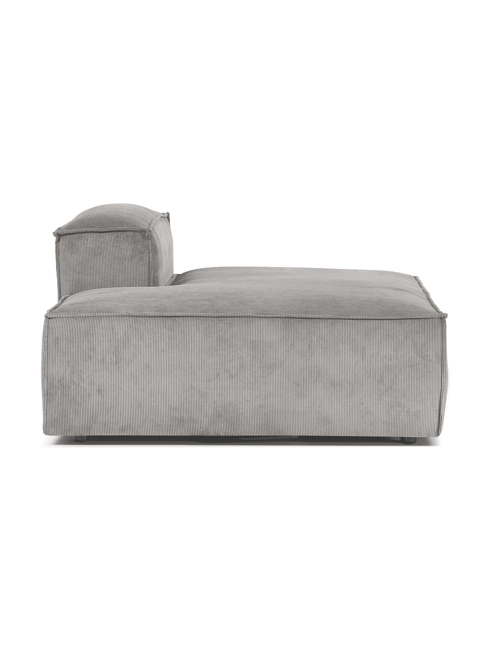 Modul šezlong z menčestru Lennon, Menčestrová sivá, Š 150 x V 68 cm, s operadlom napravo
