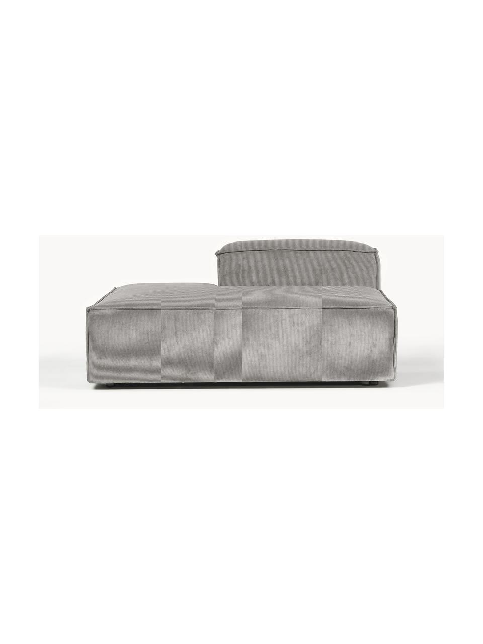 Diván modular de pana Lennon, Tapizado: pana (92% poliéster, 8% p, Estructura: madera de pino maciza, ma, Patas: plástico, Pana gris, An 150 x F 123 cm, respaldo derecho
