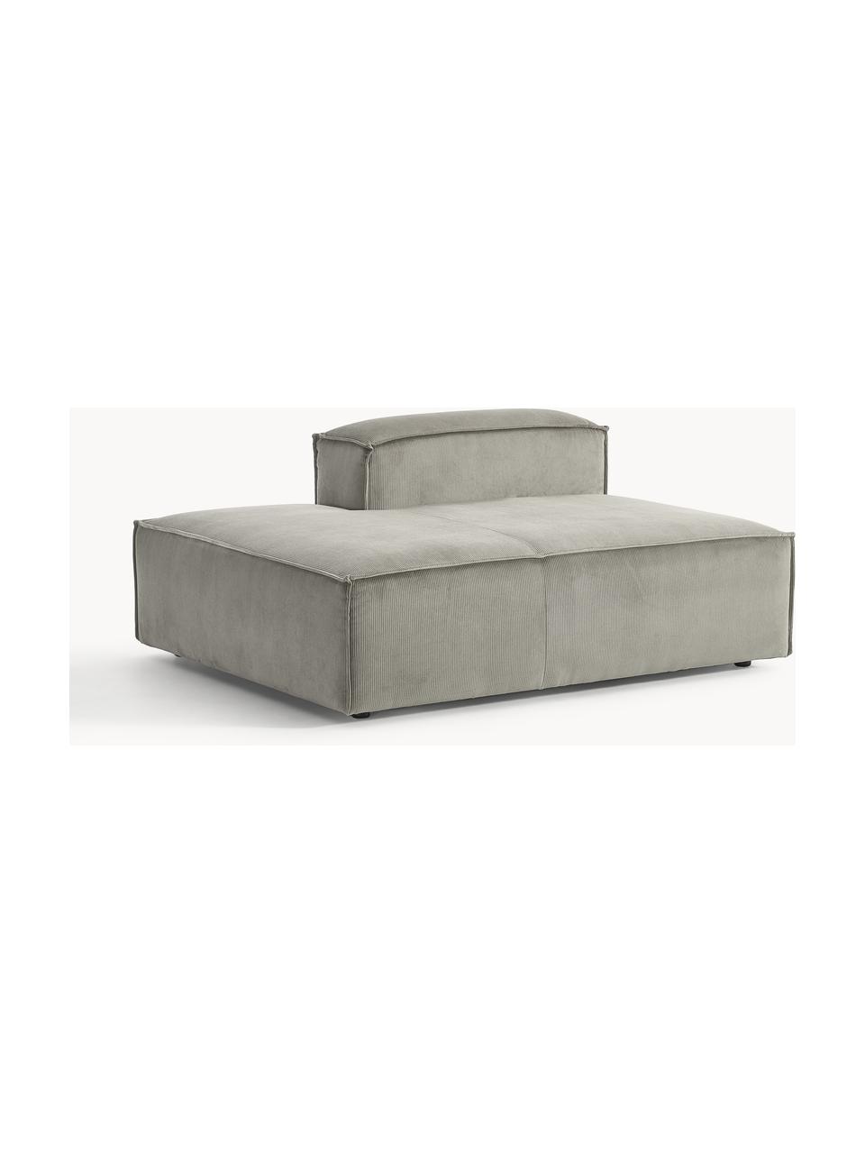 Chaise longue module Lennon van corduroy, Bekleding: corduroy (92% polyester, , Frame: massief grenenhout, multi, Poten: kunststof Dit product is , Corduroy grijs, B 150 x D 119 cm, rugleuning rechts