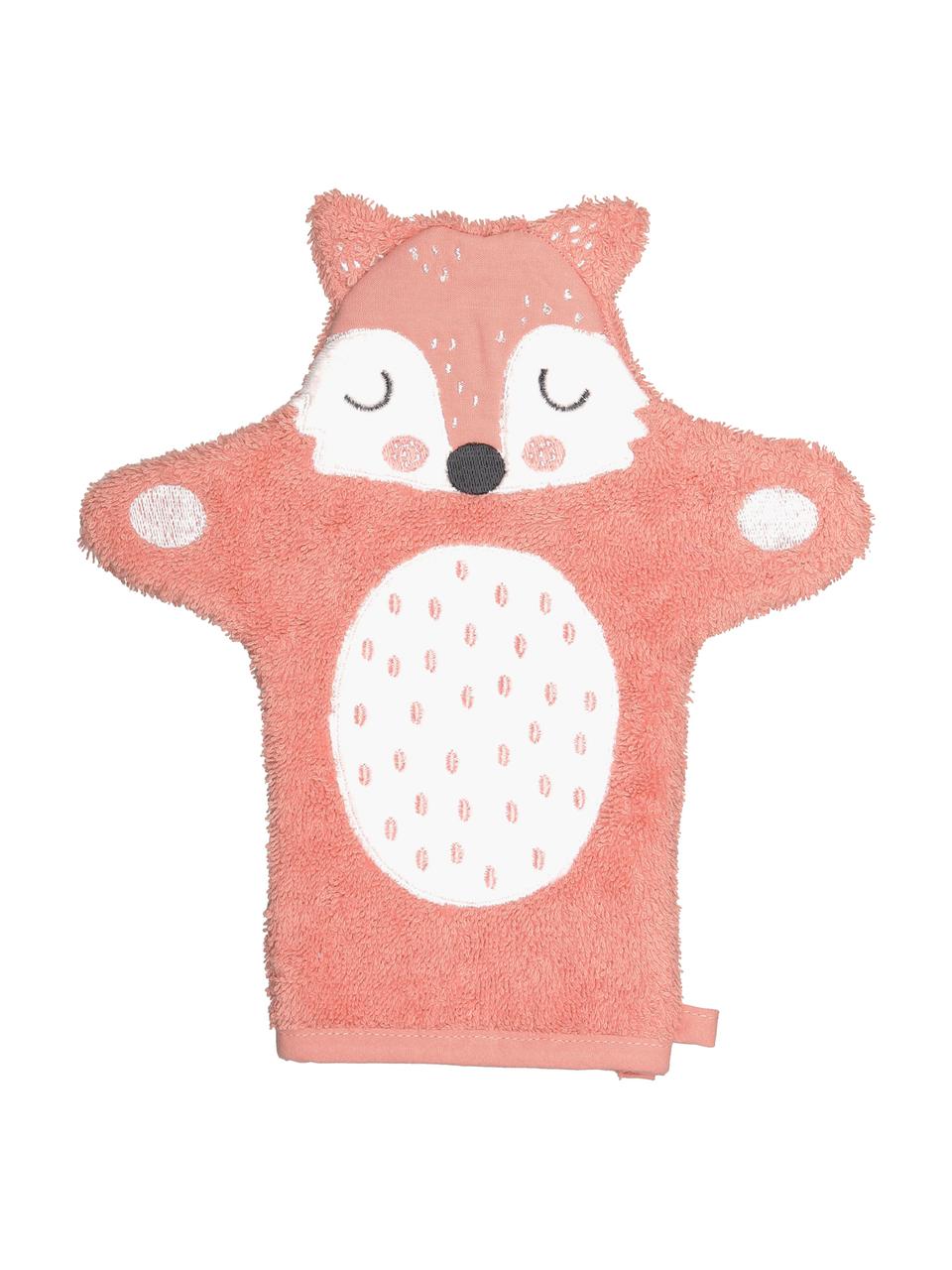 Myjka z bawełny organicznej Fox, 100% bawełna organiczna, Blady różowy, biały, czarny, S 21 x D 26 cm