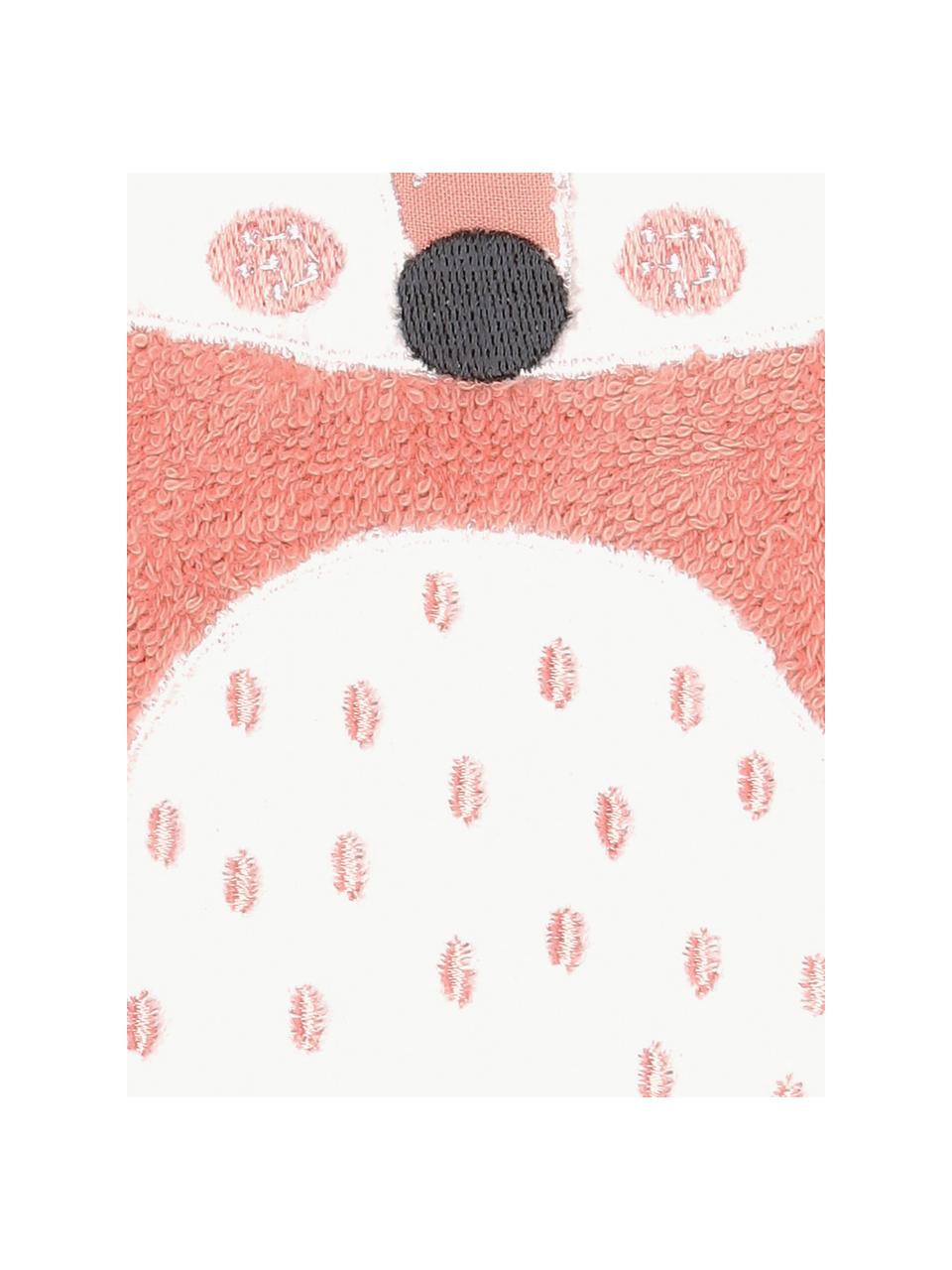 Gant de toilette en coton bio Fox, 100 % coton bio, Rose, blanc, noir, larg. 21 x long. 26 cm