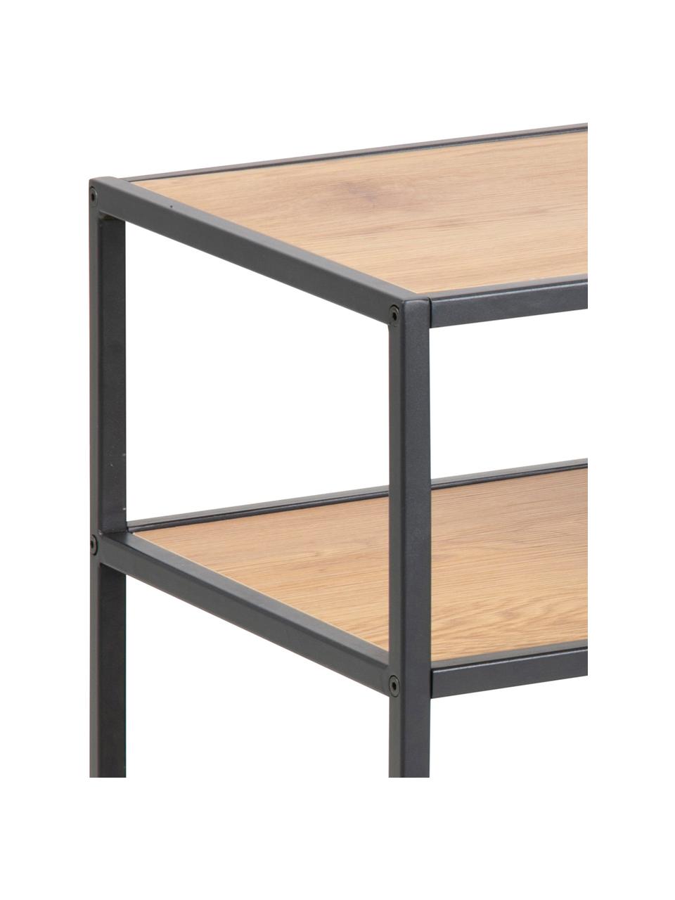 Półka na buty z drewna i metalu Seaford, Stelaż: metal malowany proszkowo, Drewno dzikiego dębu, S 77 x W 50 cm