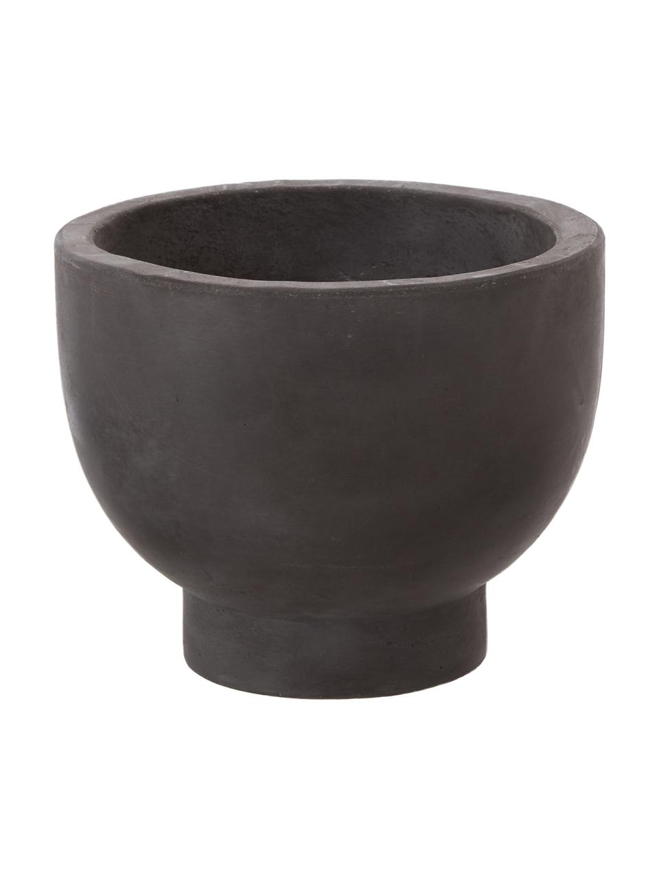 Grand cache-pot en béton Rom, Ciment, peint, Noir, Ø 23 x haut. 18 cm