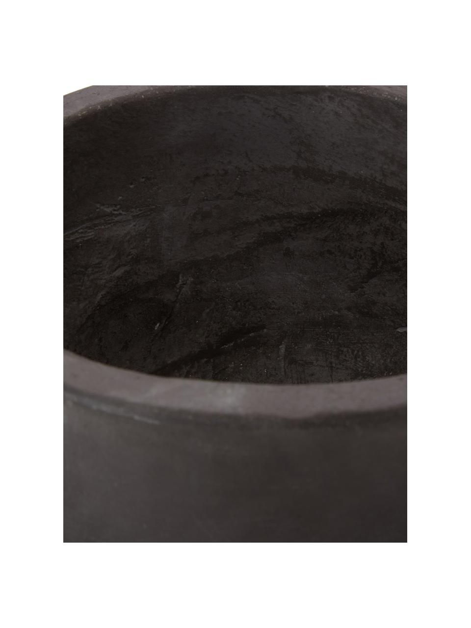 Grote plantenpot Rom van cement, Beschilderd cement, Zwart, Ø 23 x H 18 cm