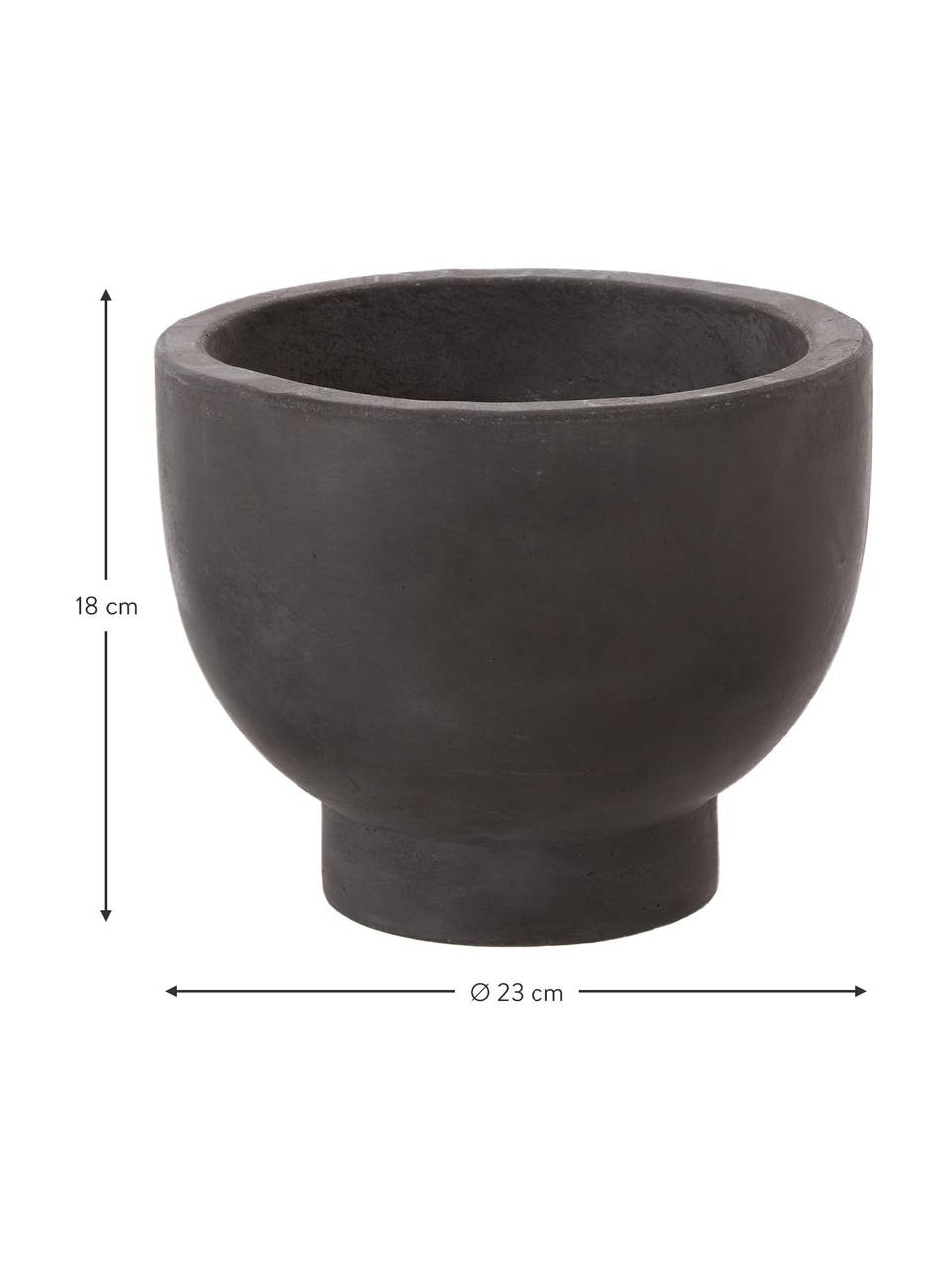 Grand cache-pot en béton Rom, Ciment, peint, Noir, Ø 23 x haut. 18 cm