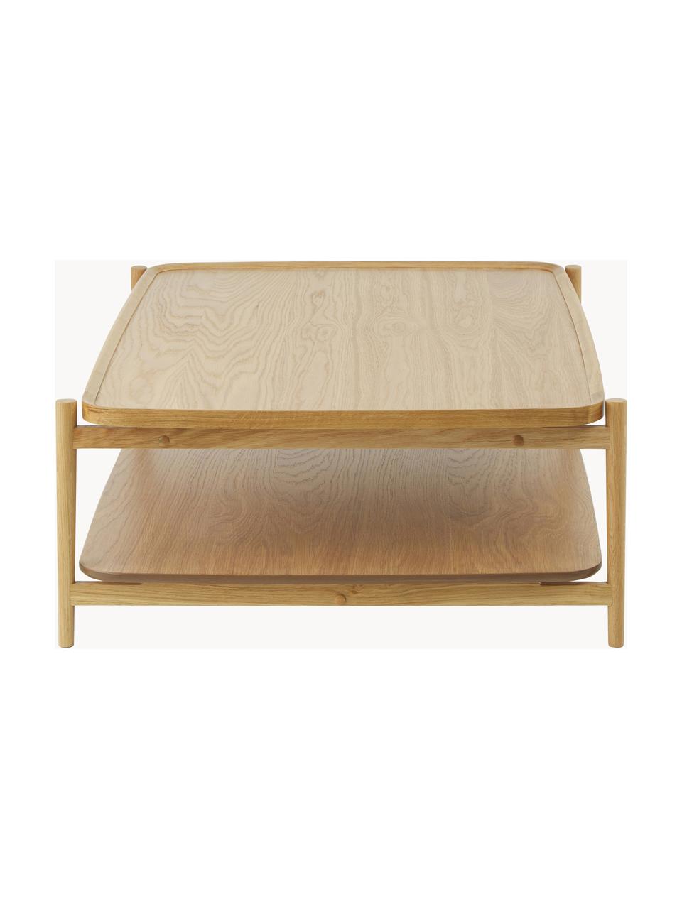 Tavolino da salotto in legno di quercia Tony, Struttura: legno massiccio di querci, Legno di quercia, Larg. 110 x Alt. 35 cm