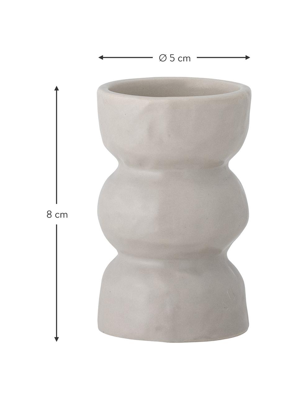 Świecznik na tealighty z kamionki Imilia, Kamionka, Złamana biel, Ø 5 x W 8 cm