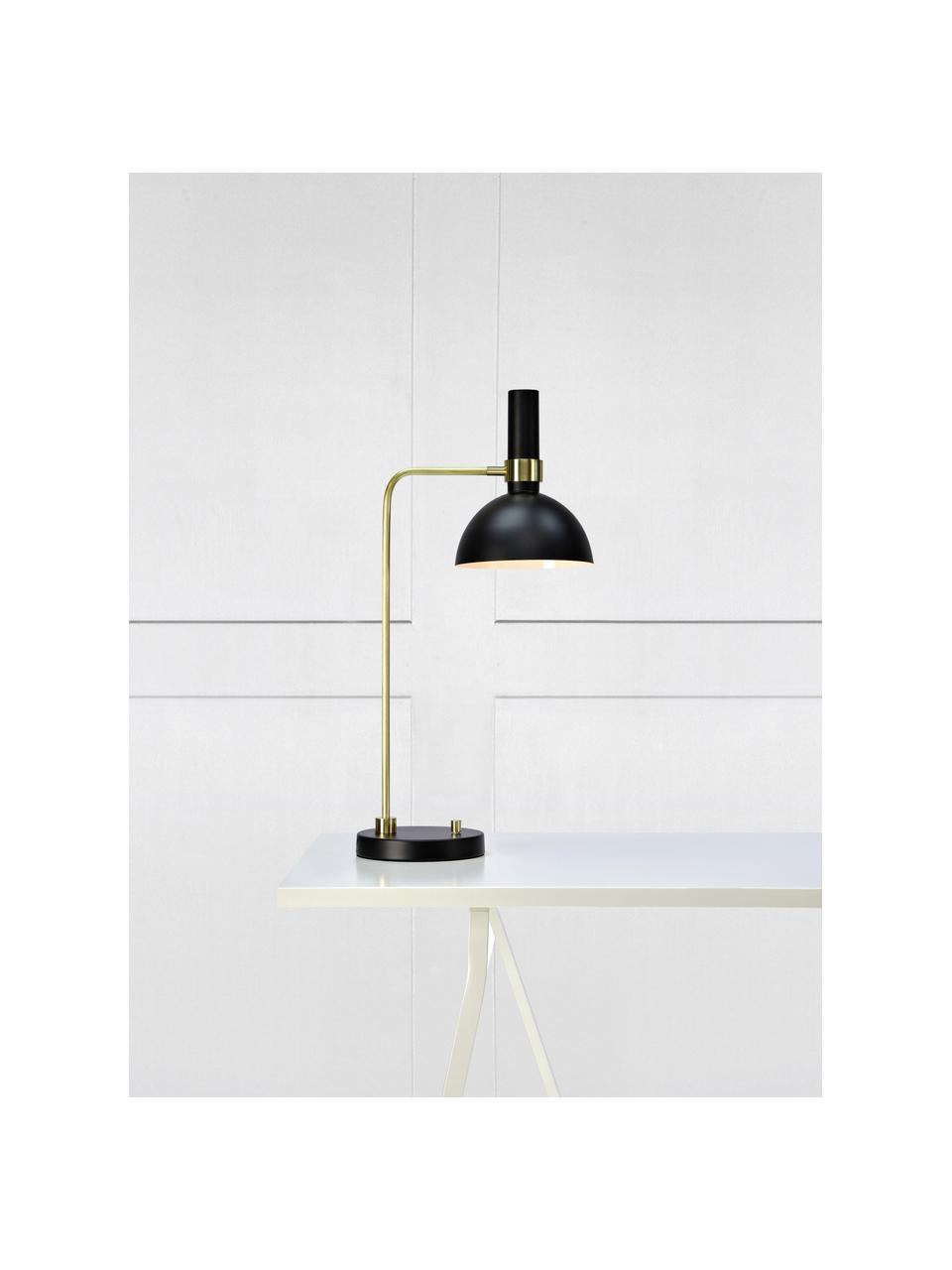 Lampa stołowa XL z funkcją przyciemniania Larry, Czarny, mosiądz, S 33 x W 65 cm