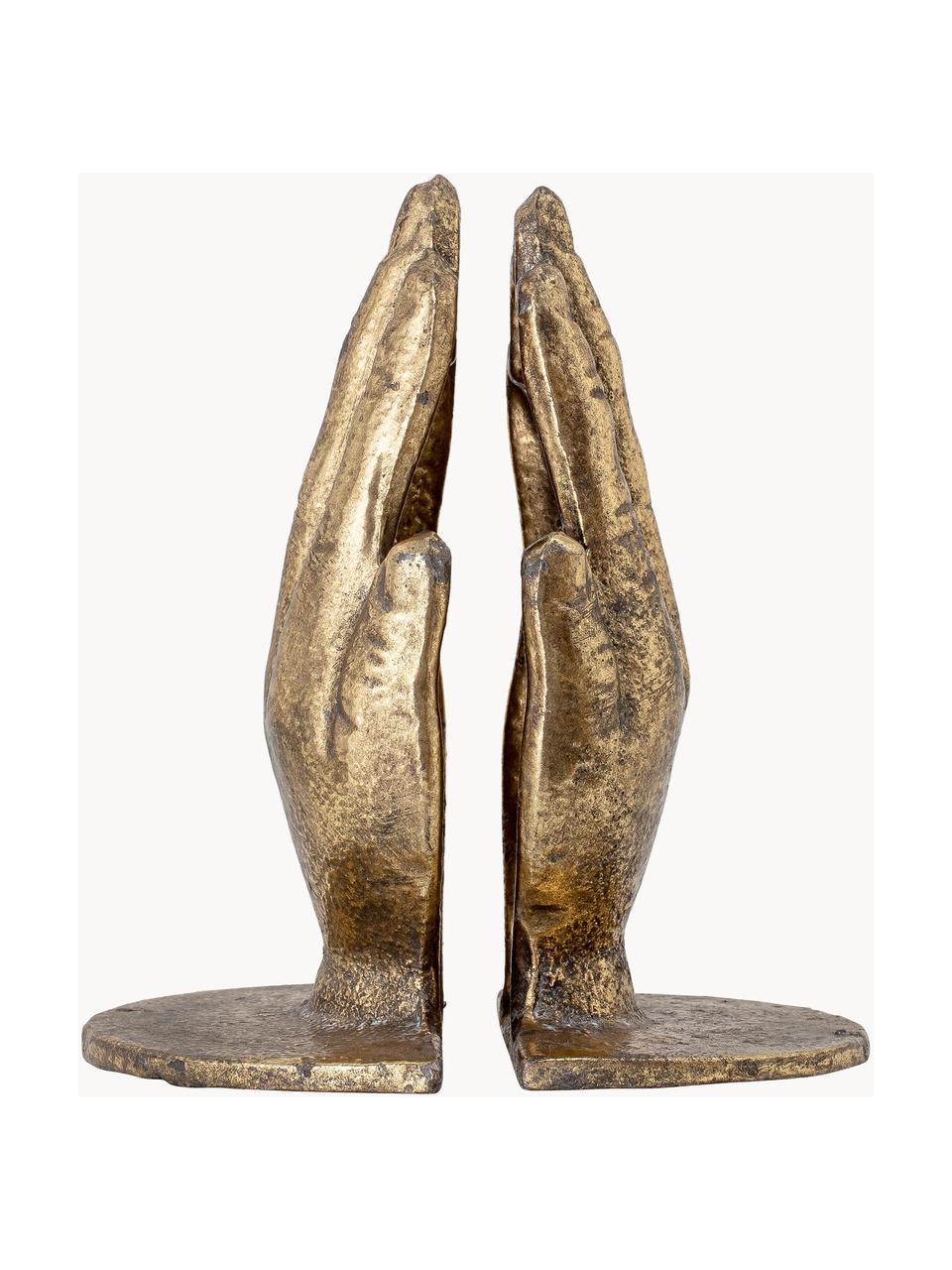 Komplet podpórek do książek Bookend, 2 elem., Metal powlekany, Odcienie złotego, S 15 x W 18 cm