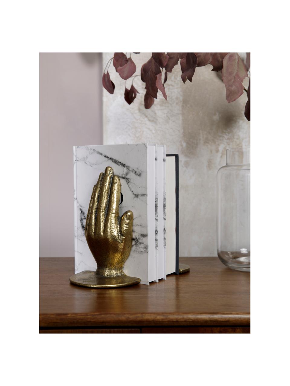 Knižné zarážky Bookend, 2 diely, Potiahnutý kov, Odtiene zlatej, Š 15 x V 18 cm