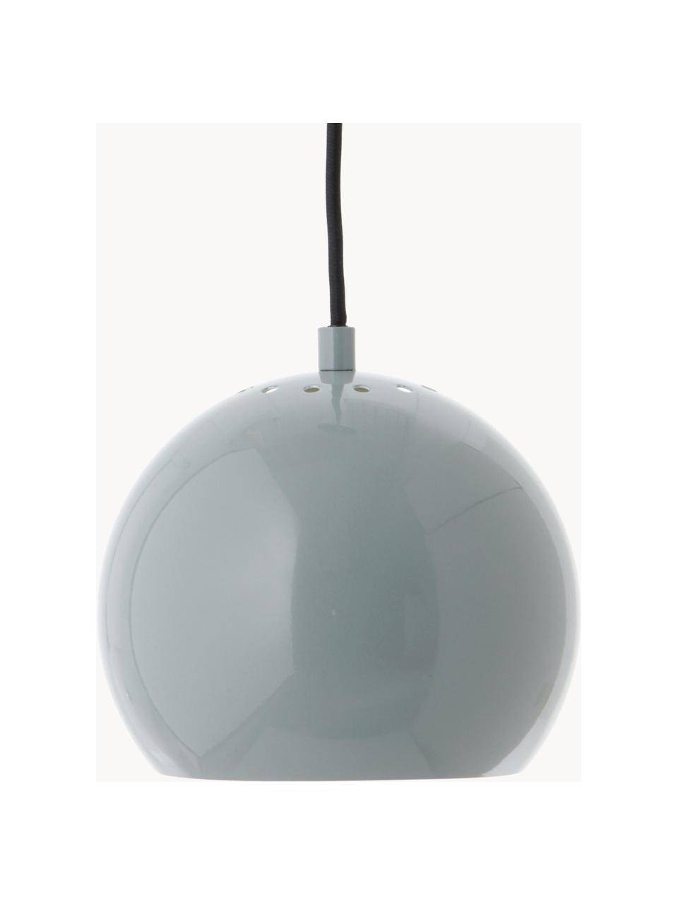 Kleine Kugel-Pendelleuchte Ball, Lampenschirm: Metall, beschichtet, Baldachin: Metall, beschichtet, Blaugrau, Ø 18 x H 16 cm