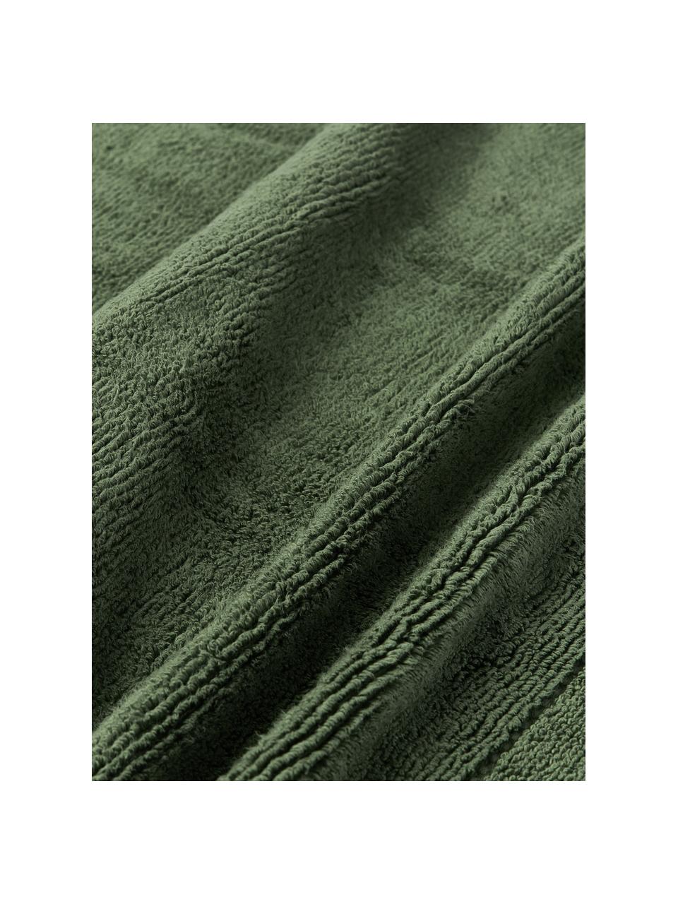 Asciugamano con bordo rigato Luxe, varie misure, Verde scuro, Asciugamano, Larg. 50 x Lung. 100 cm, 2 pz