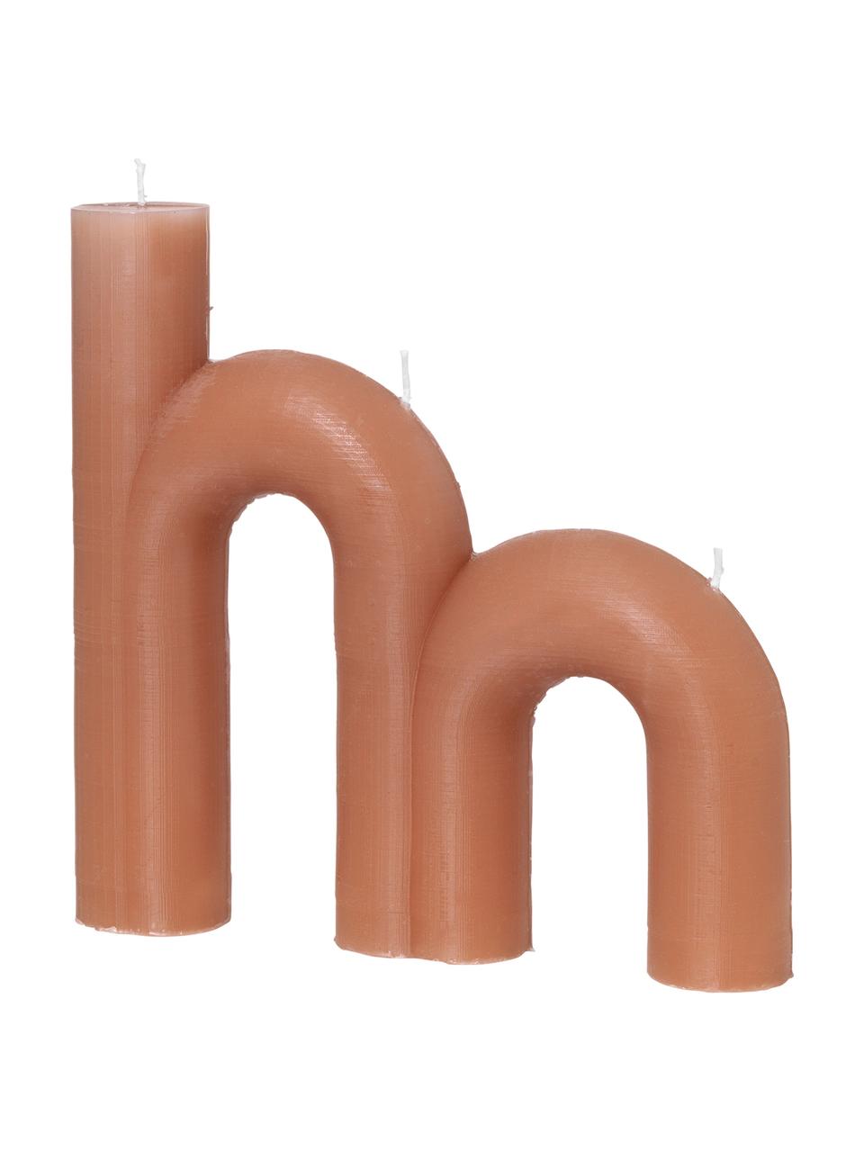 Candela a tre stoppini Bend, Cera, Terracotta, Larg. 21 x Alt. 20 cm